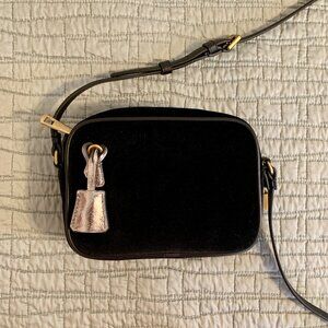 NWT J.Crew Mini Velvet Signet Bag, Black